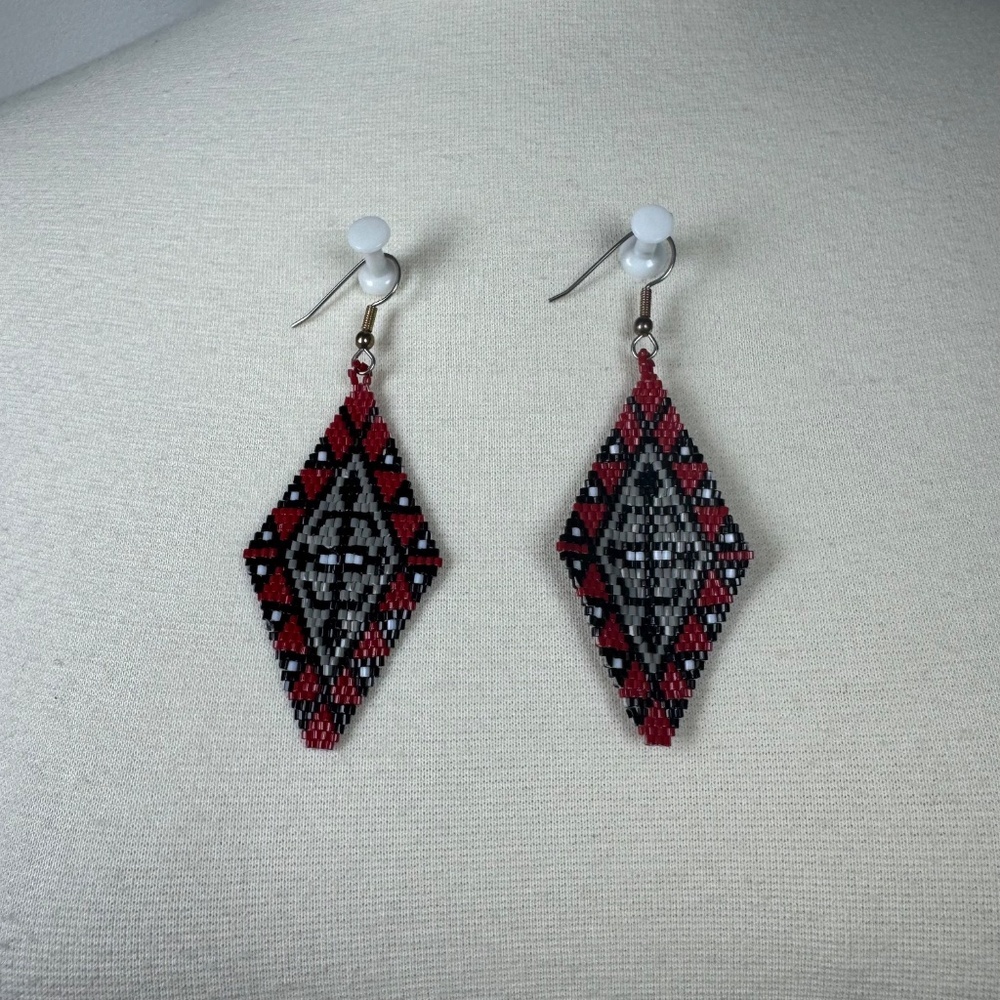 Geometric Beaded Earrings Set - Multicolor - Picture 6 of 9